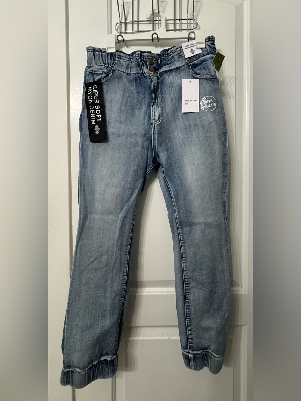 High Waisted Light Wash Denim Jeans